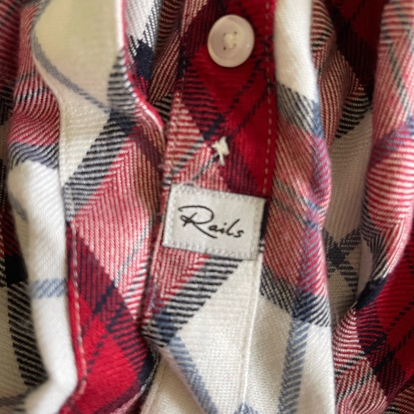 Rails Hunter Scarlett White Sky Plaid Buttondown Size Small - Picture 3 of 5